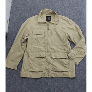Aigle Actimum Jacket Mens XXL 2XL Beige Nylon Rain Full Zip Windbreaker‎ Utility